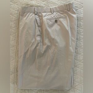 Hiltl Classic Flat Front Stretch Cotton Chino Trouser in Light Khaki 36 $295